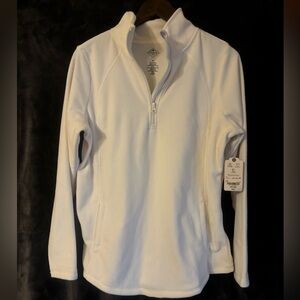 Women’s Beige St. John’s Bay Fleece 1/4 Zip Pullover Size Medium